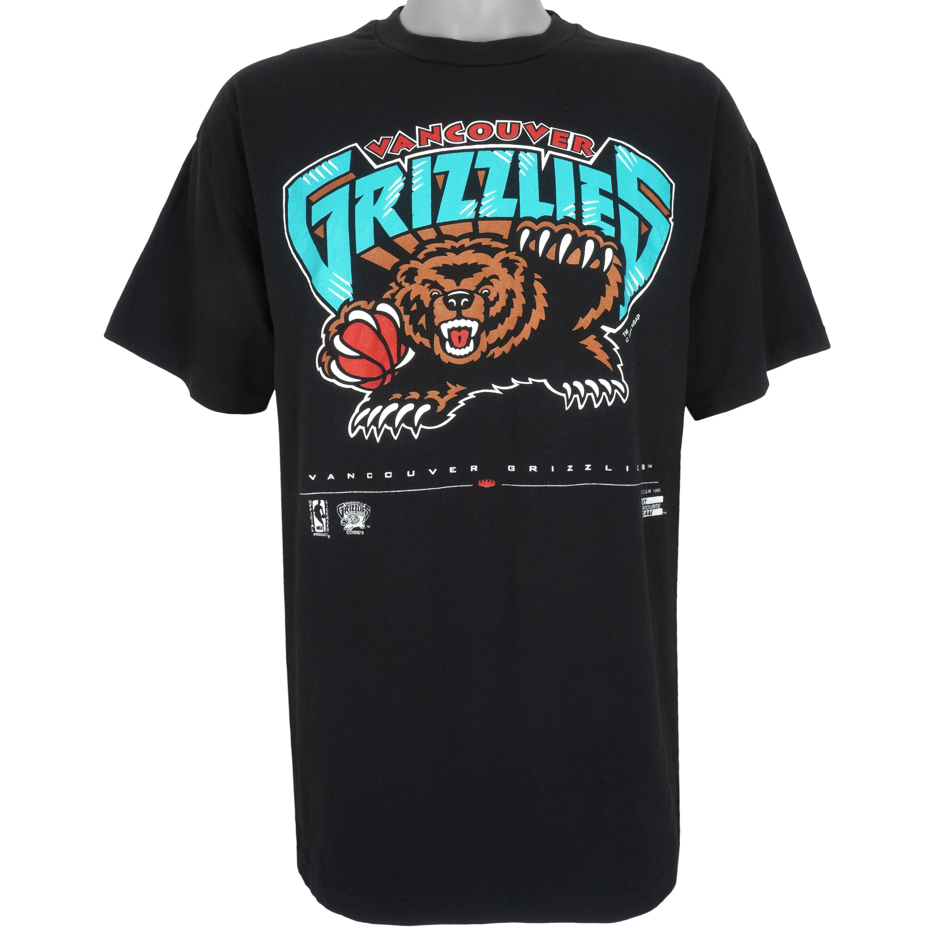 NBA (My Favorite Team) - Vancouver Grizzlies T-Shirt 1995 X-Large Vintage Retro Basketball