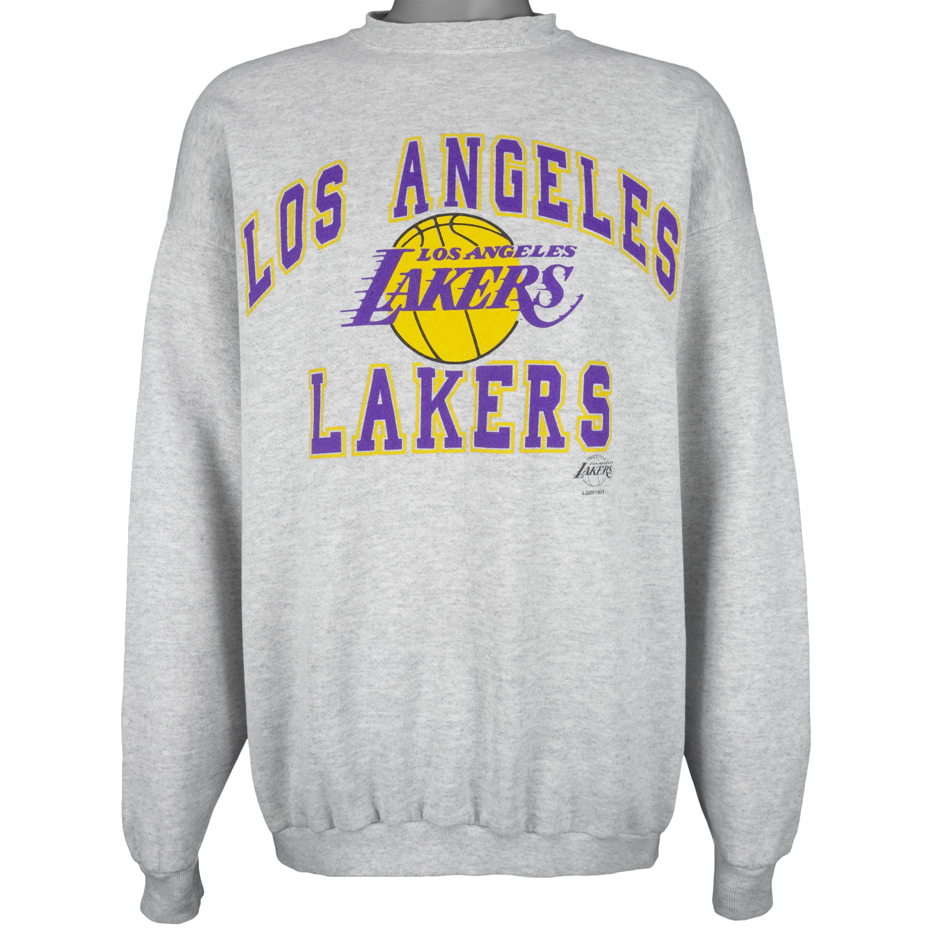 NBA (Logo 7) - Los Angeles Lakers Crew Neck Sweatshirt 1990s X-Large Vintage Retro Basketball