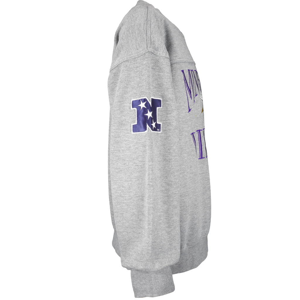NFL (Lee Sport) - Minnesota Vikings Embroidered Sweatshirt 1990s Large Vintage Retro Football