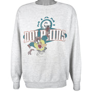 NFL - Miami Dolphins X Tasmanian Devils Crew Neck Sweatshirt 1990s Large Vintage Retro Football