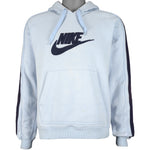 Nike - Blue Big Logo Hooded Sweatshirt 2000s Medium