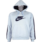 Nike -White Big Logo Hooded Sweatshirt 2000s Medium Vintage Retro