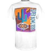 NFL (Tultex) - White Super Bowl 30th T-Shirt 1995 Medium Vintage Retro Football