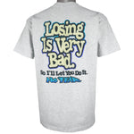 Vintage (No Fear) - Grey Losing Is Very Bad T-Shirt 1990s X-Large