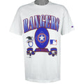 Champion - Texas Rangers Single Stitch T-Shirt 1990s Large Vintage Retro Baseball