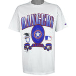 Champion - Texas Rangers Single Stitch T-Shirt 1990s Large Vintage Retro Baseball