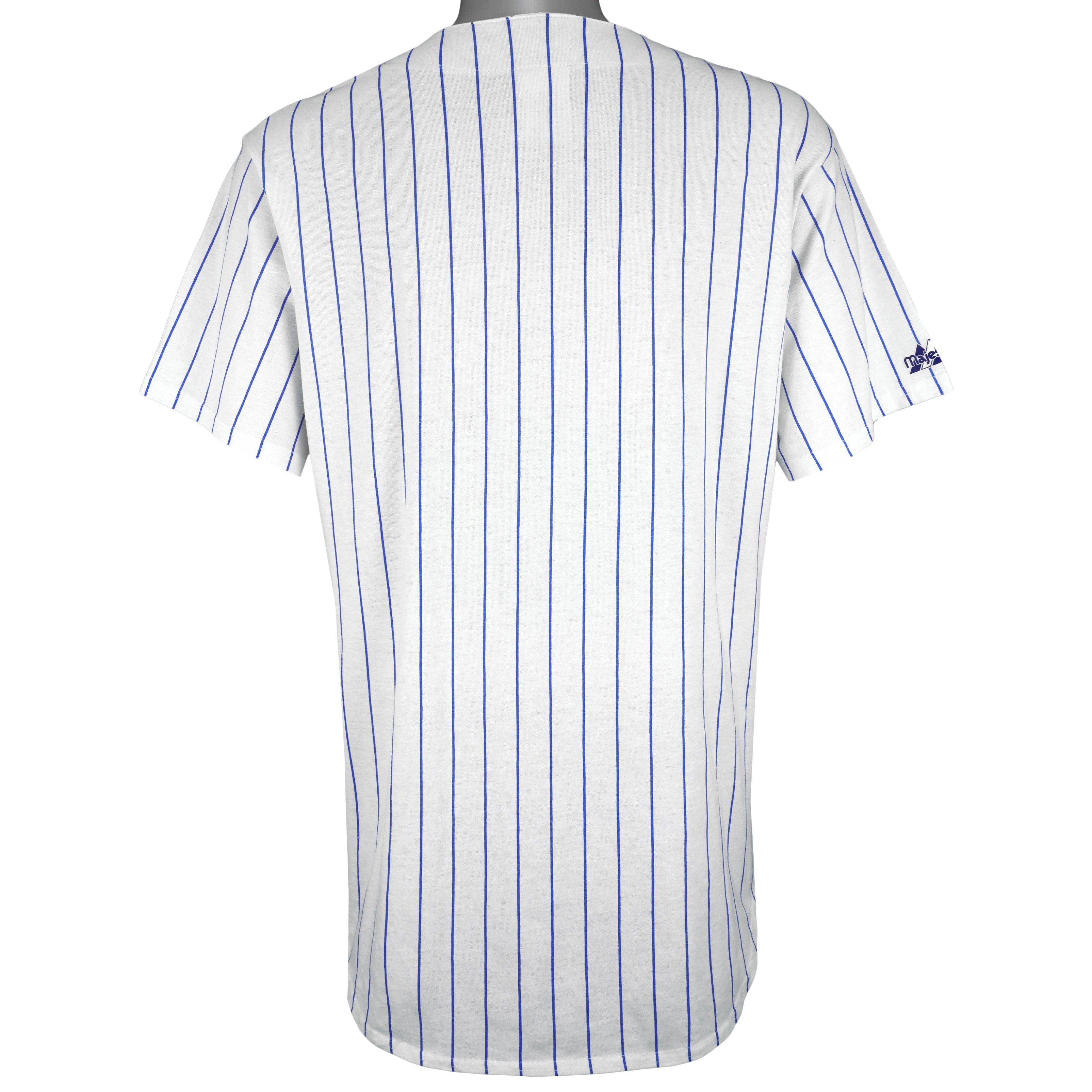 MLB (Majestic) - Chicago Cubs Pin Stripes Jersey 1990s X-Large Vintage Retro Baseball