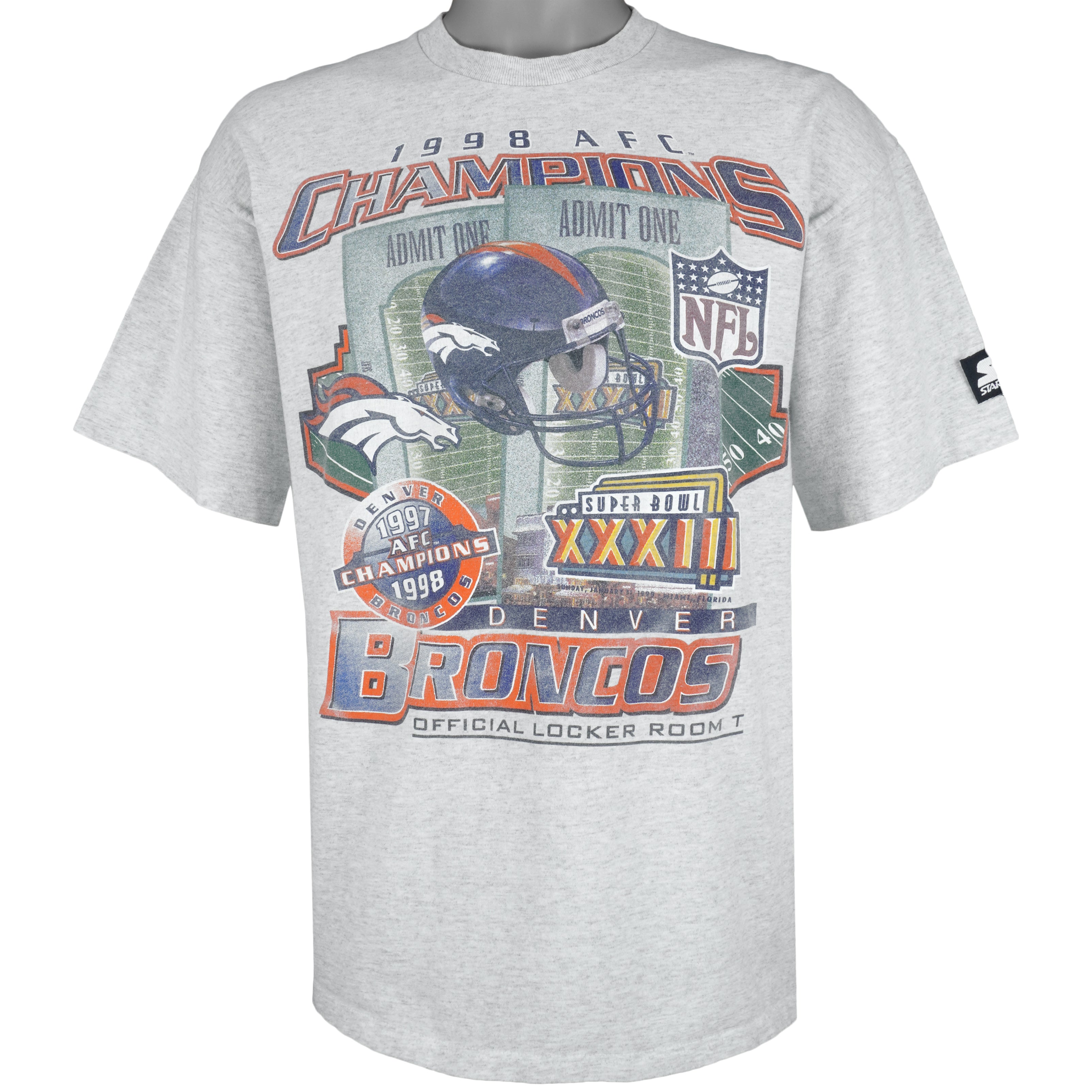Starter - Denver Broncos AFC Champions T-Shirt 1998 Large Vintage Retro Football