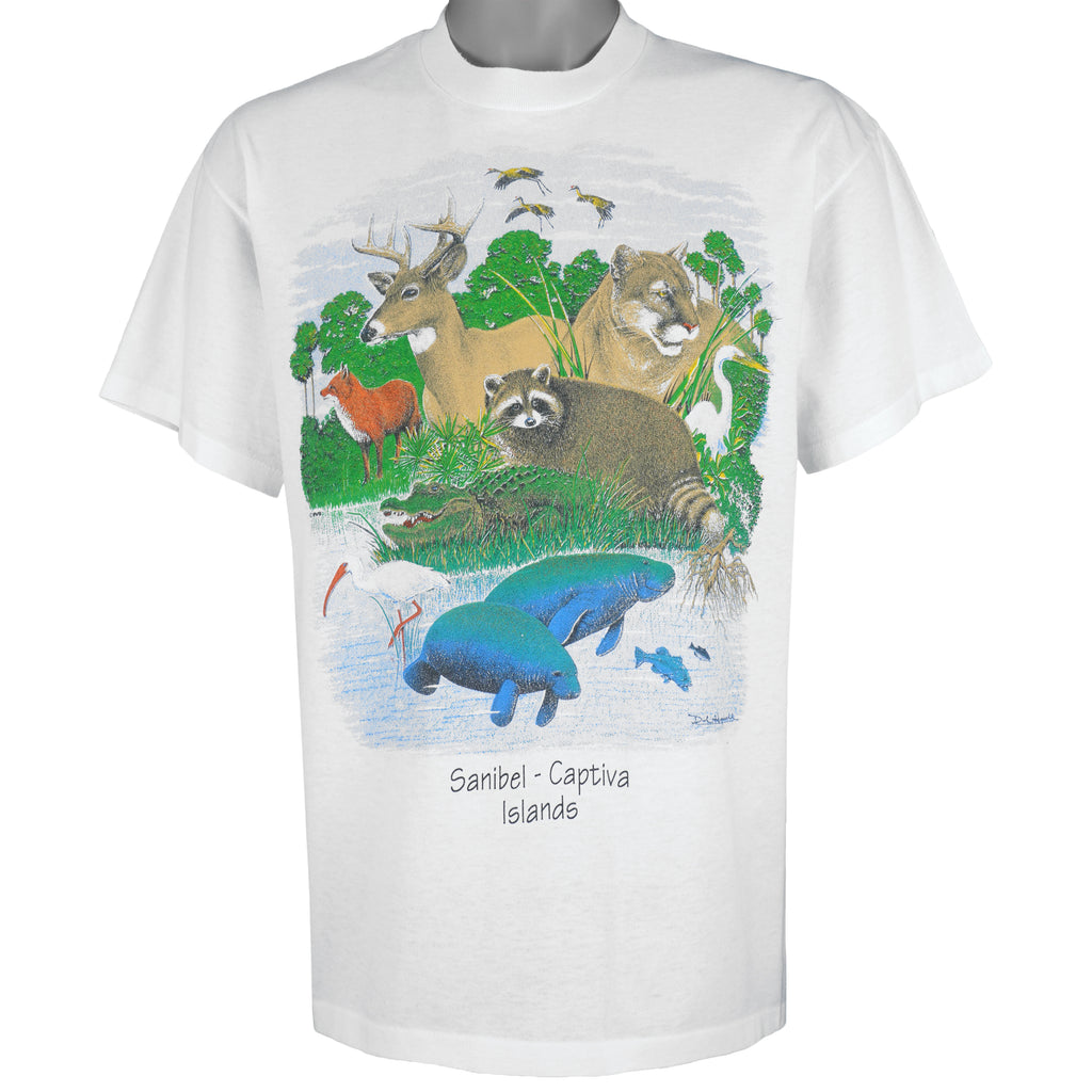 Vintage - Animal in Sanibel Captiva Isand Single Stitch T-Shirt 1990s Large Vintage Retro