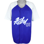 FUBU - Blue & White Baseball Jersey 1990s Large
