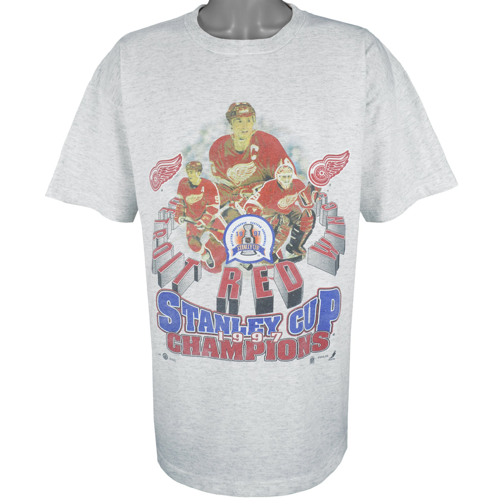 NHL (Try) - Detroit Red Wings Stanley Cup Champions T-Shirt 1997 X-Large Vintage Retro Hockey