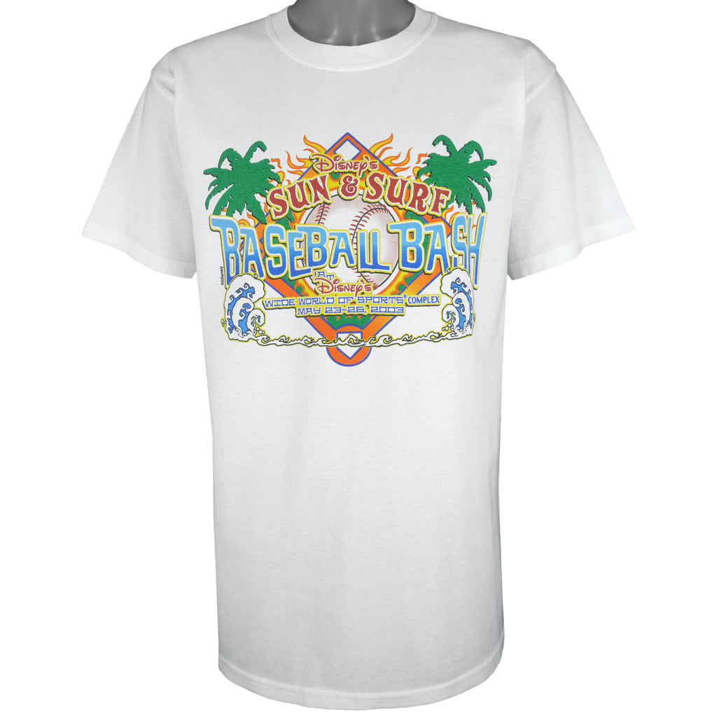 Disney - Sun & Surf Baseball Bash T-Shirt 2003 Large Vintage Retro Baseball