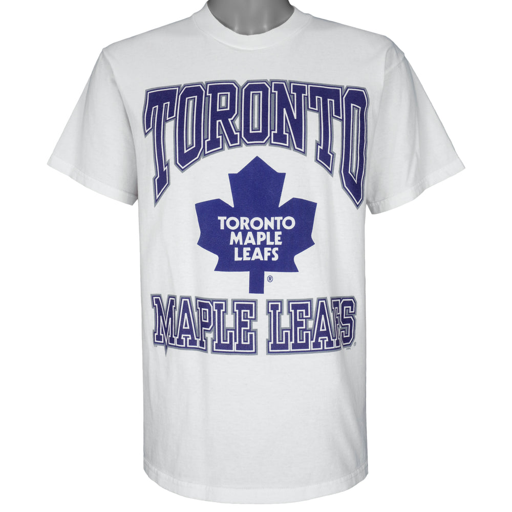 NHL (Hanes) - Toronto Maple Leafs Big Logo T-Shirt 1990s Large Vintage Retro Hockey