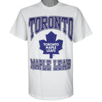 NHL (Hanes) - Toronto Maple Leafs Big Logo T-Shirt 1990s Large Vintage Retro Hockey