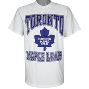 NHL (Hanes) - Toronto Maple Leafs Big Logo T-Shirt 1990s Large Vintage Retro Hockey