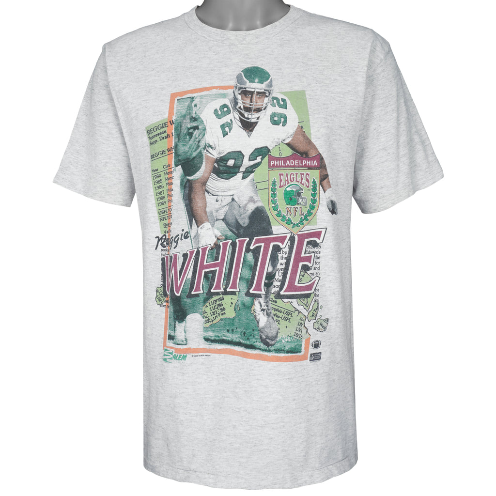 NFL - Philadelphia Eagles Reggie White Single Stitch T-Shirt 1990s Large Vintage Retro Football