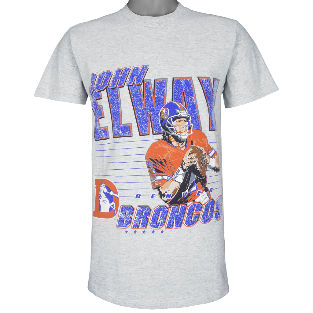 NFL (League Leader) - Denver Broncos John Elway T-Shirt 1994 Medium Vintage Retro Football