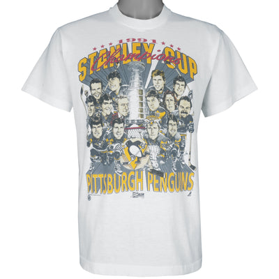 NHL (Screen Star Best) - Pittsburgh Penguins Champions Caricature T-Shirt 1991 Large