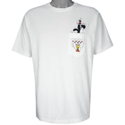 Looney Tunes - Sylvester VS Tweety T-Shirt 1990s Medium Vintage Retro