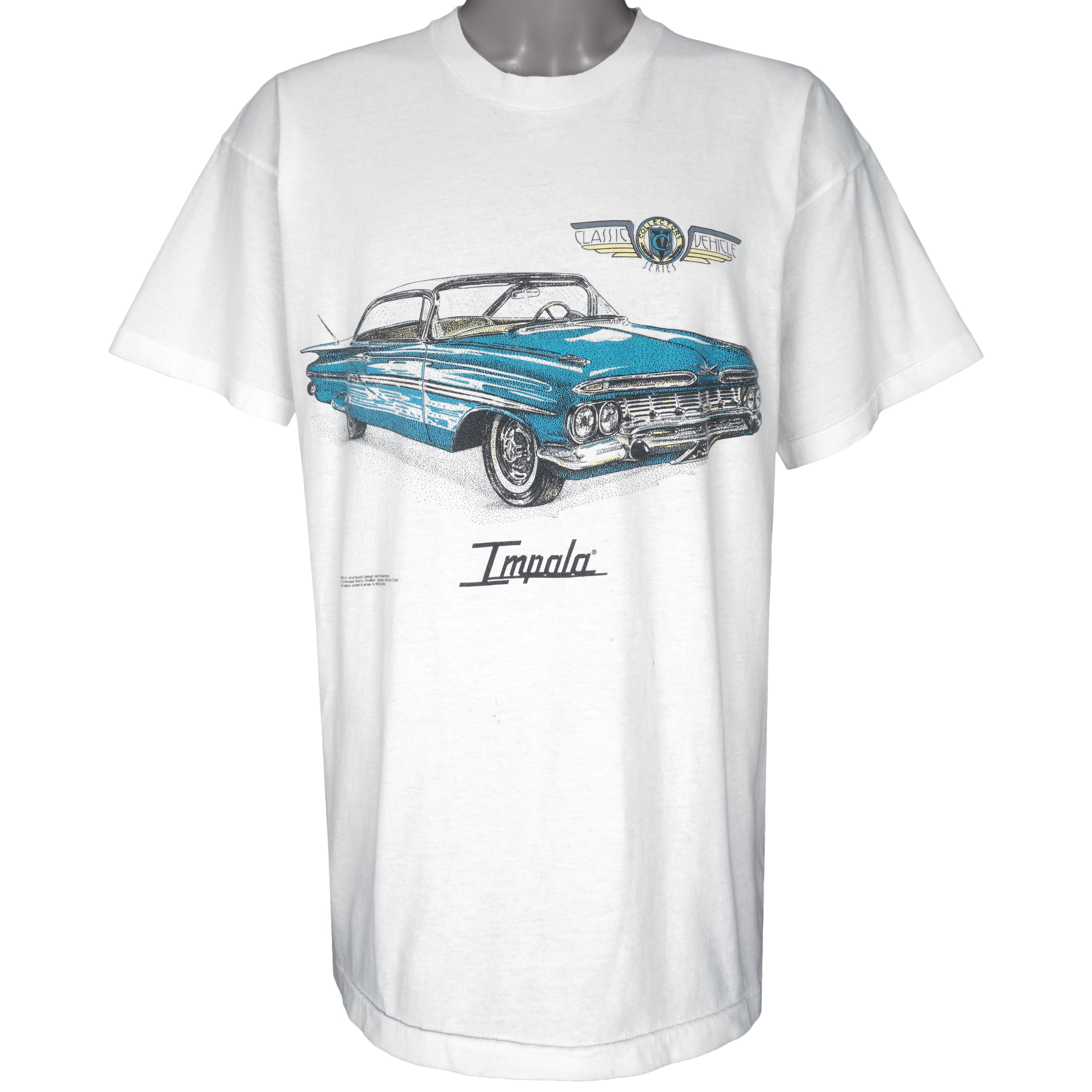 Vintage - Chevrolet Impala Classic Vehicle T-Shirt 1990s X-Large Retro 1950s