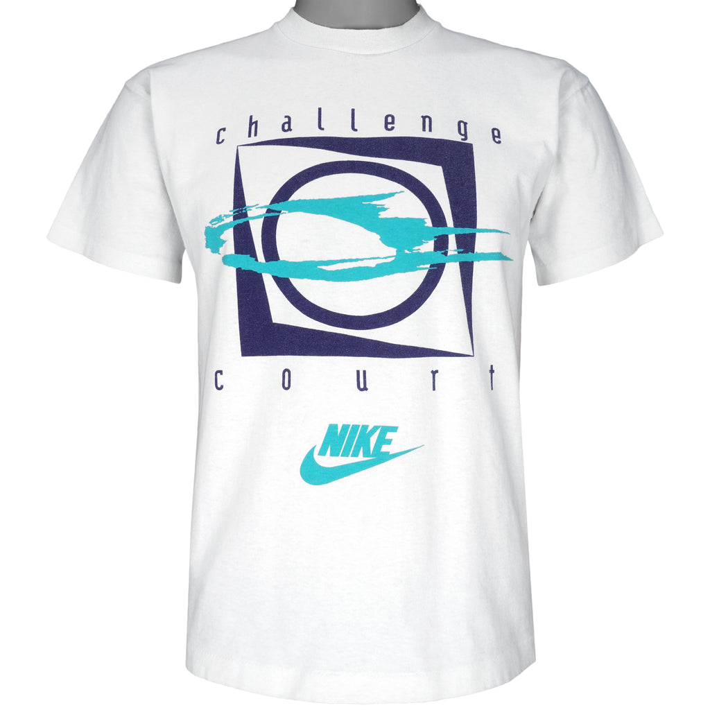 Nike - Tennis Challenge Court Single Stitch T-Shirt 1990s Small Vintage Retro