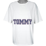 Tommy Hilfiger - White Big Logo T-Shirt X-Large Vintage Retro