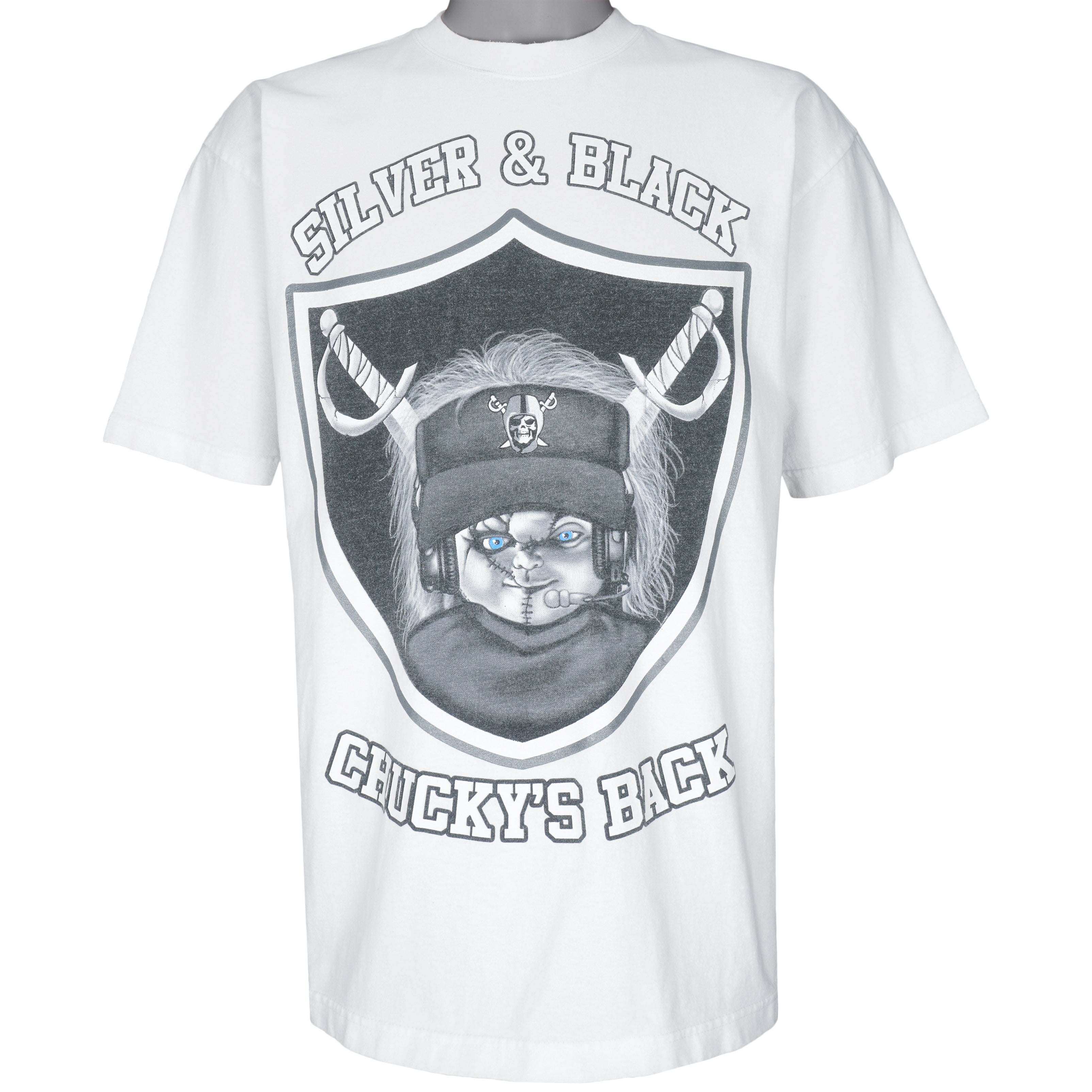 NFL (Shaka) - Los Angeles Raiders Chucky’s Back T-Shirt 1990s X-Large Vintage Retro Football