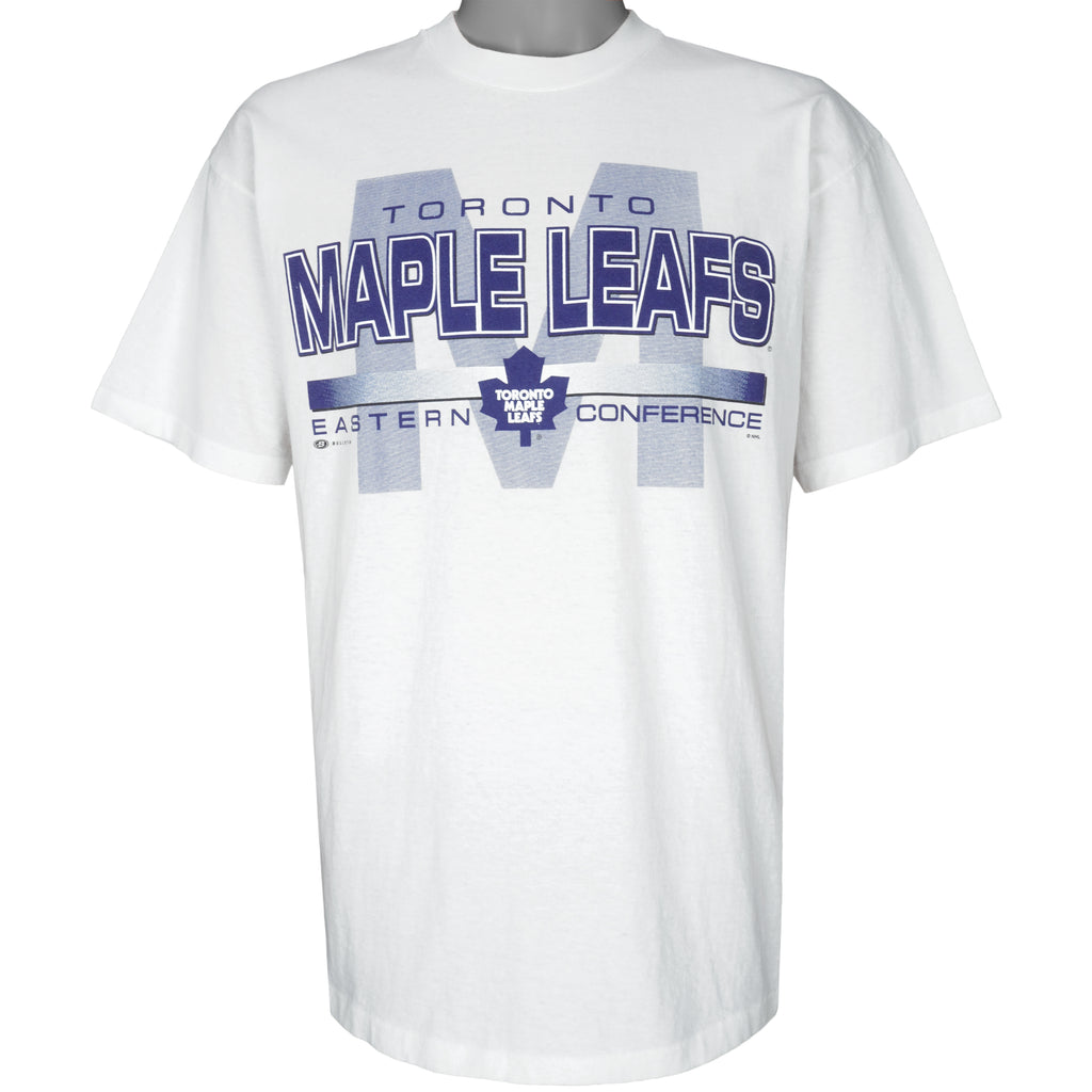 NHL (Bulletin) - Toronto Maple Leafs ฺBig Logo T-Shirt 1990s Large Vintage Retro Football