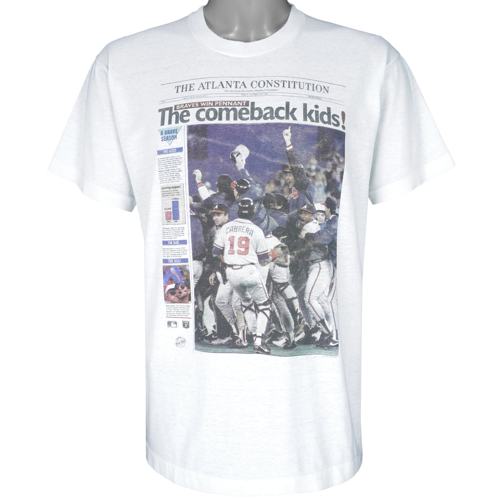 MLB (Front Pages) - Atlanta Braves Western Division Champs T-Shirt 1991 X-Large Vintage Retro