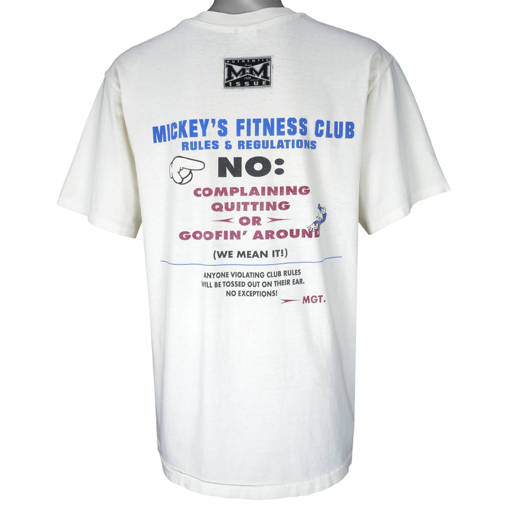 Disney - Mickey's Fitness Club Single Stitch T-Shirt 1990s Large Vintage Retro