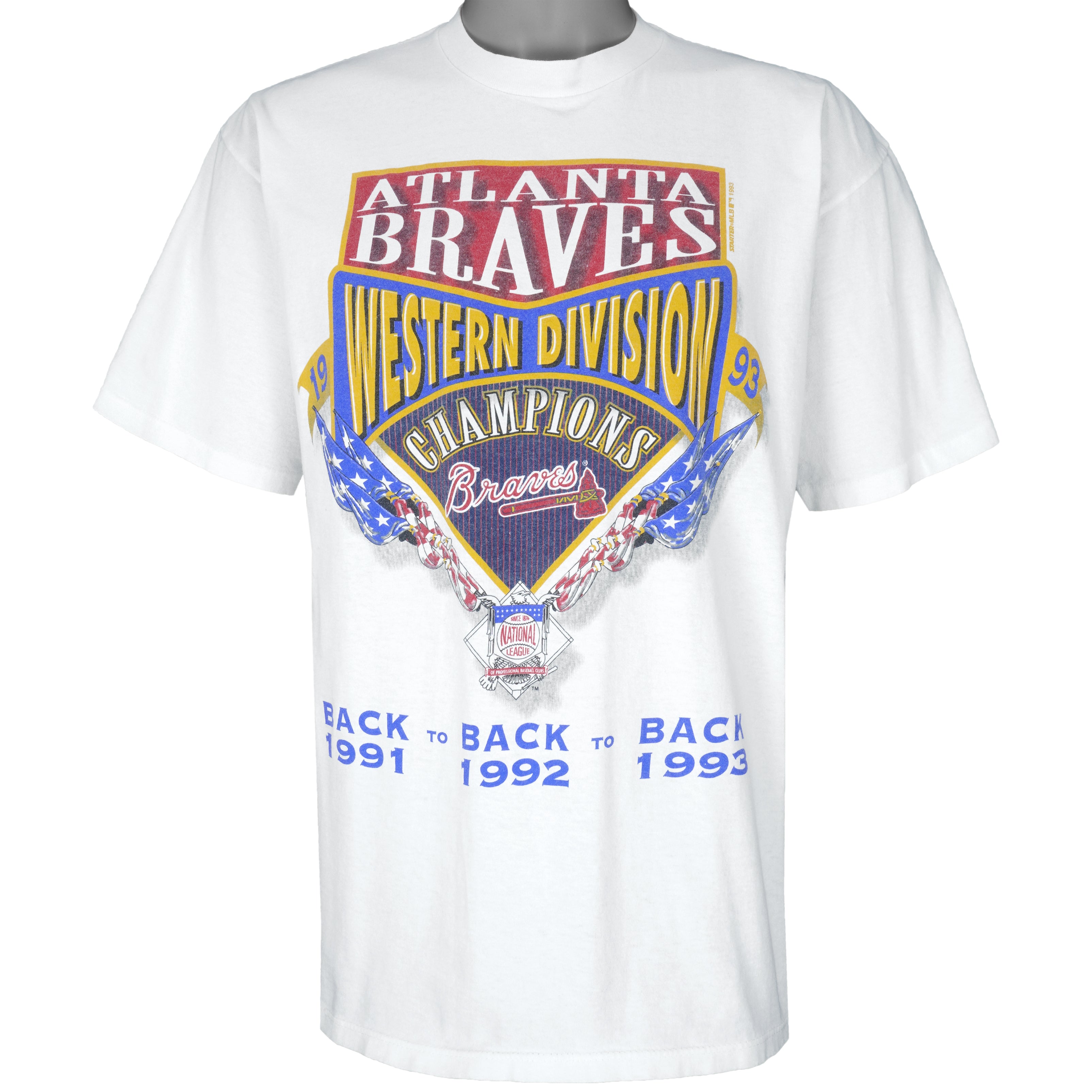 Starter - Atlanta Braves Single Stitch T-Shirt 1993 Large