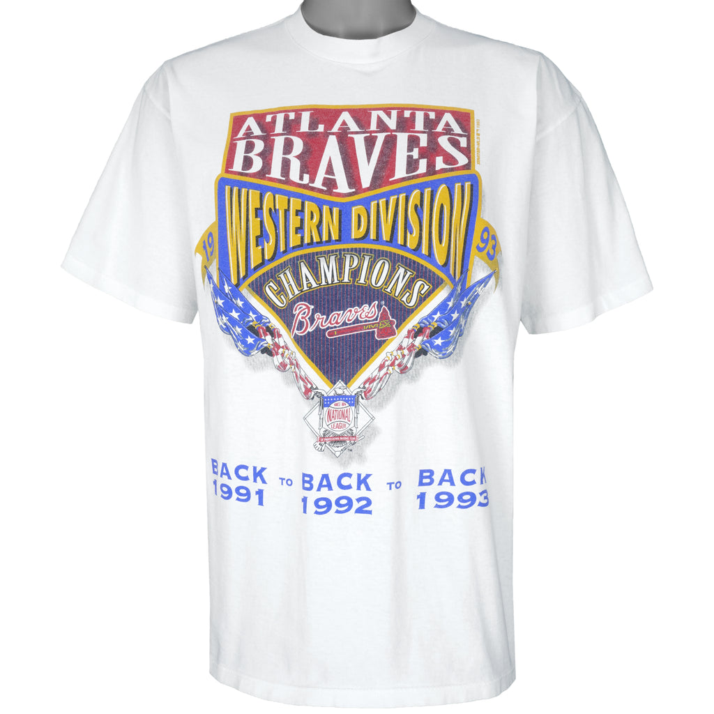 Starter - Atlanta Braves Single Stitch T-Shirt 1993 Large Vintage Retro Baseball