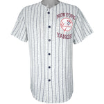 MLB (Off The Bench) - New York Yankees Pinstripe Jersey 1990s Large Vintage Retro Baseball