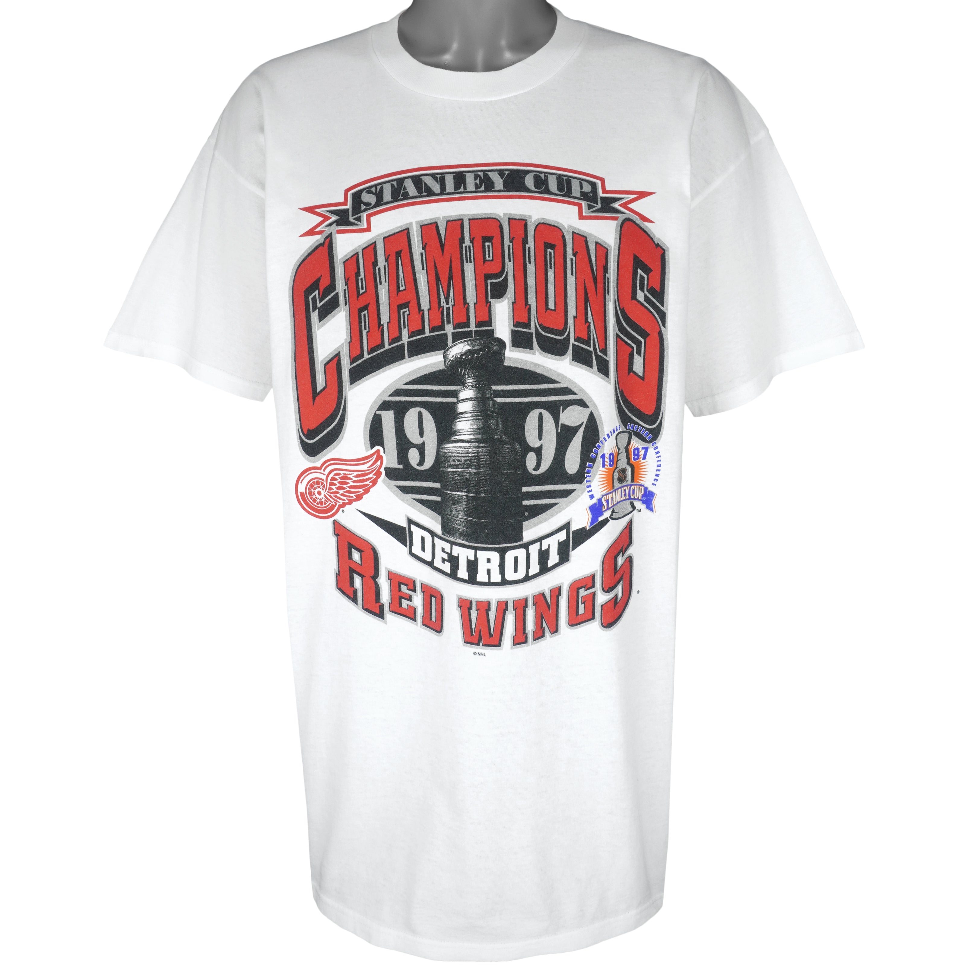 NHL (Delta) - Detroit Red Wings Stanley Cup Champions T-Shirt 1997 X-Large Vintage Retro Hockey