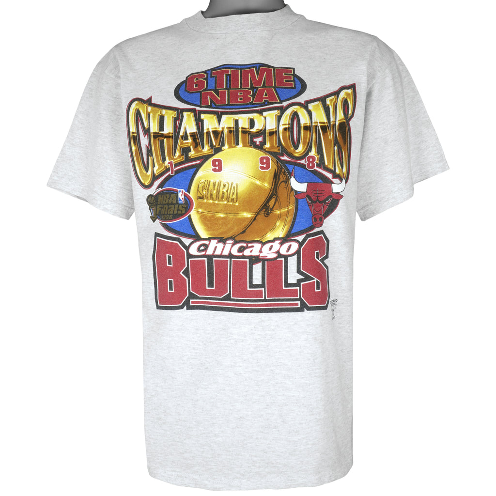 NBA (Logo 7) - Chicago Bulls Champion Single Stitch T-Shirt 1998 Large Vintage Retro Basketball