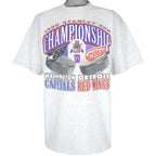 NHL (Logo 7) - Capital & Red Wings Stanley Cup Champions T-Shirt 1998 XX-Large Vintage Retro Hockey