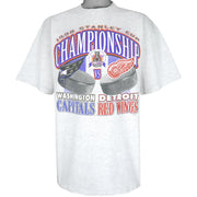 NHL (Logo 7) - Capital & Red Wings Stanley Cup Champions T-Shirt 1998 XX-Large Vintage Retro Hockey