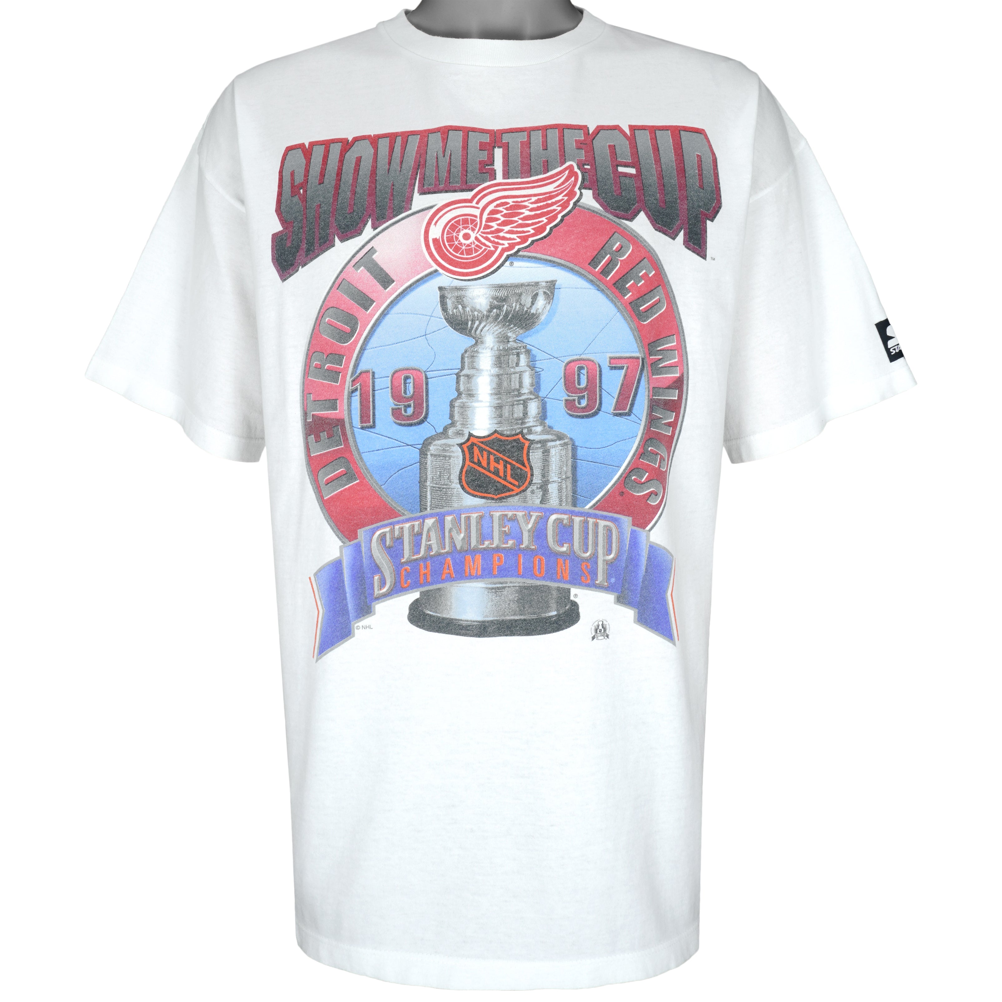 Starter - Red Wings Show Me The Cup T-Shirt 1997 Large Vintage Retro Hockey