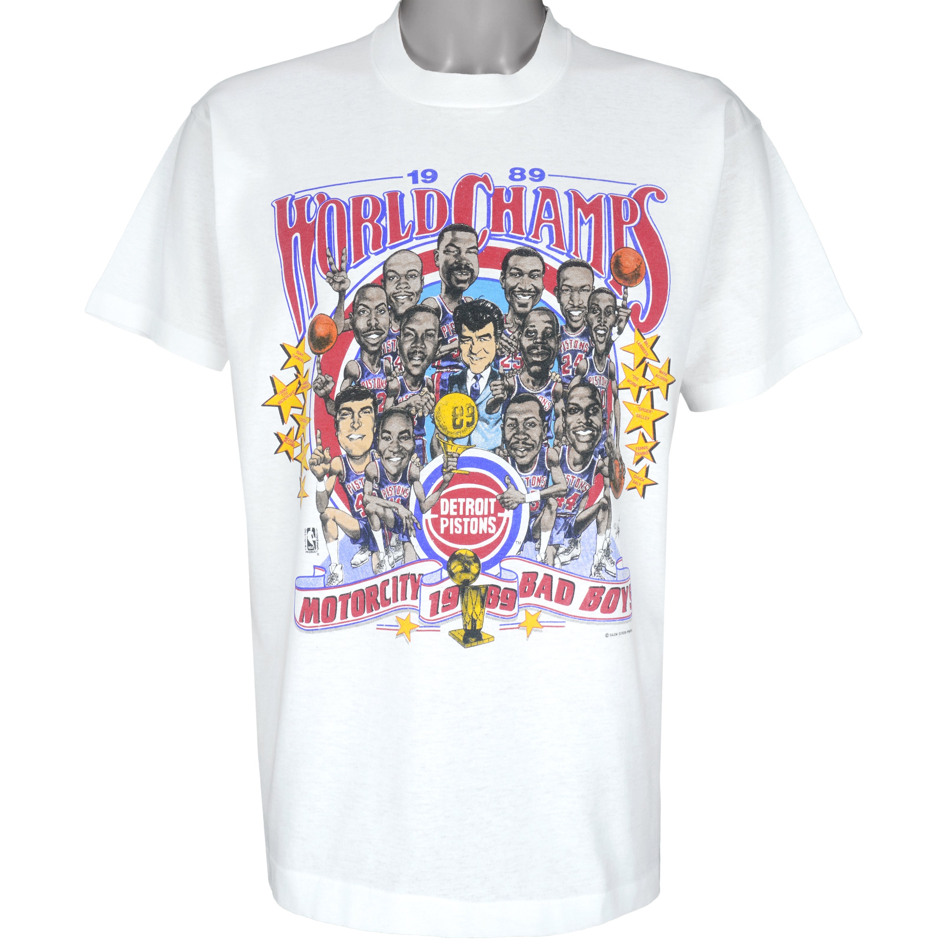 Vintage NBA (Salem) - Motor City Detroit Pistons Bad Boys Champions T-Shirt  1989 X-Large – Vintage Club Clothing