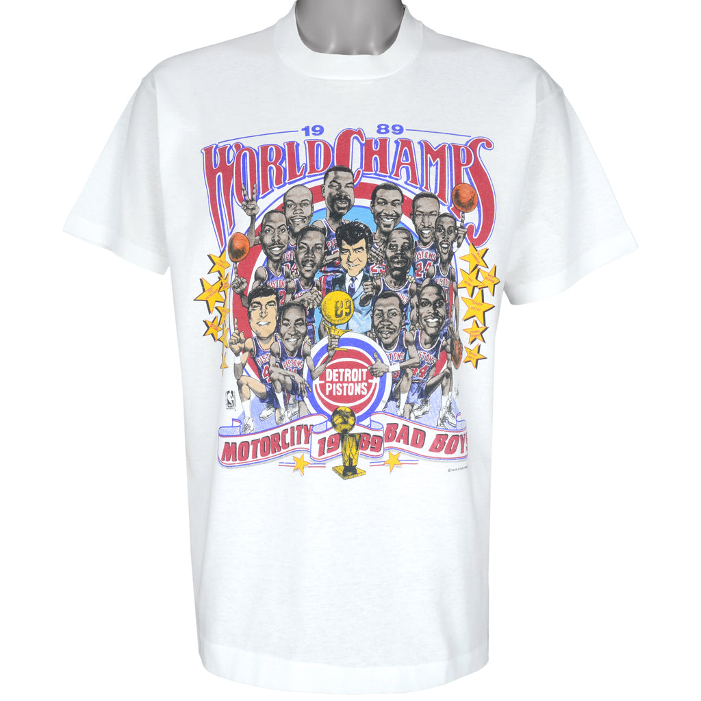 NBA - Motor City Detroit Pistons Bad Boys Champions T-Shirt 1989 X-Large Vintage Retro Basketball