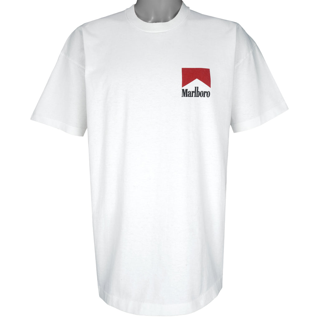 Vintage (Marlboro) - White Big Logo Single Stitch T-Shirt 1990s X-Large Vintage Retro