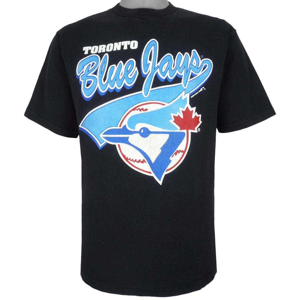 MLB (Waves) - Toronto Blue Jays Spell-Out T-Shirt 1990s Medium Vintage Retro Baseball