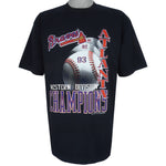 MLB (Belton) - Atlanta Braves Spell-Out T-Shirt 1993 Large Vintage Retro Baseball