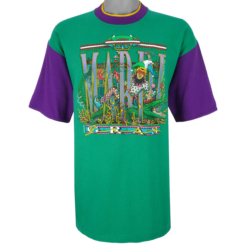 Vintage - Mardi Gras Magic Two-Tone T-Shirt 1990s X-Large Vintage Retro