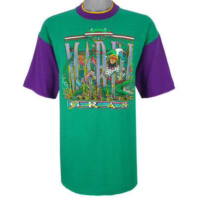 Vintage - Mardi Gras Festival Two-Tone T-Shirt 1991 X-Large