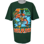 NCAA (Savvy Sportswear) - Miami Hurricanes Spell-Out T-Shirt 1990s X-Large Vintage Retro