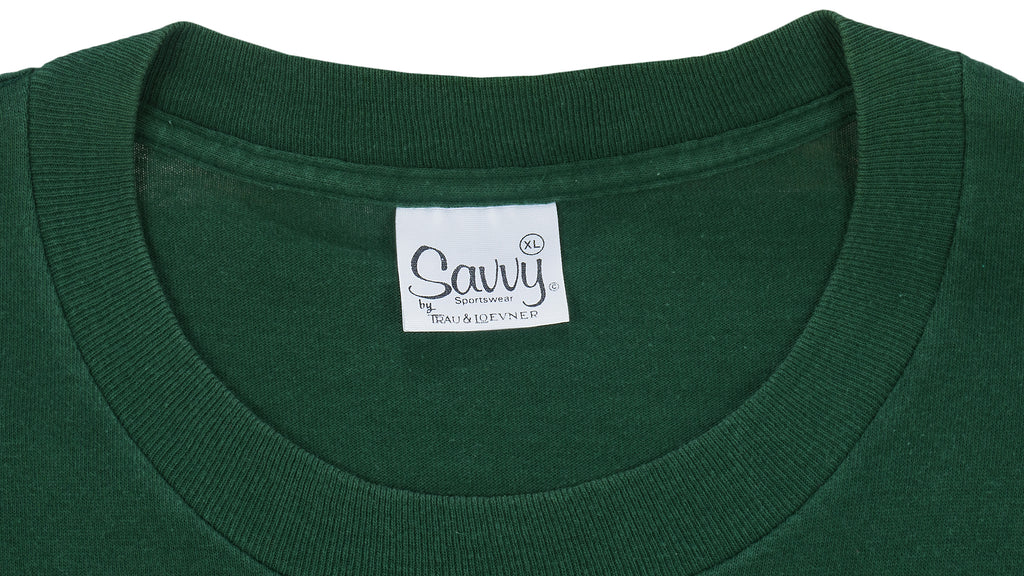 NCAA (Savvy Sportwear) - Miami Hurricanes Spell-Out T-Shirt 1990s X-Large Vintage Retro