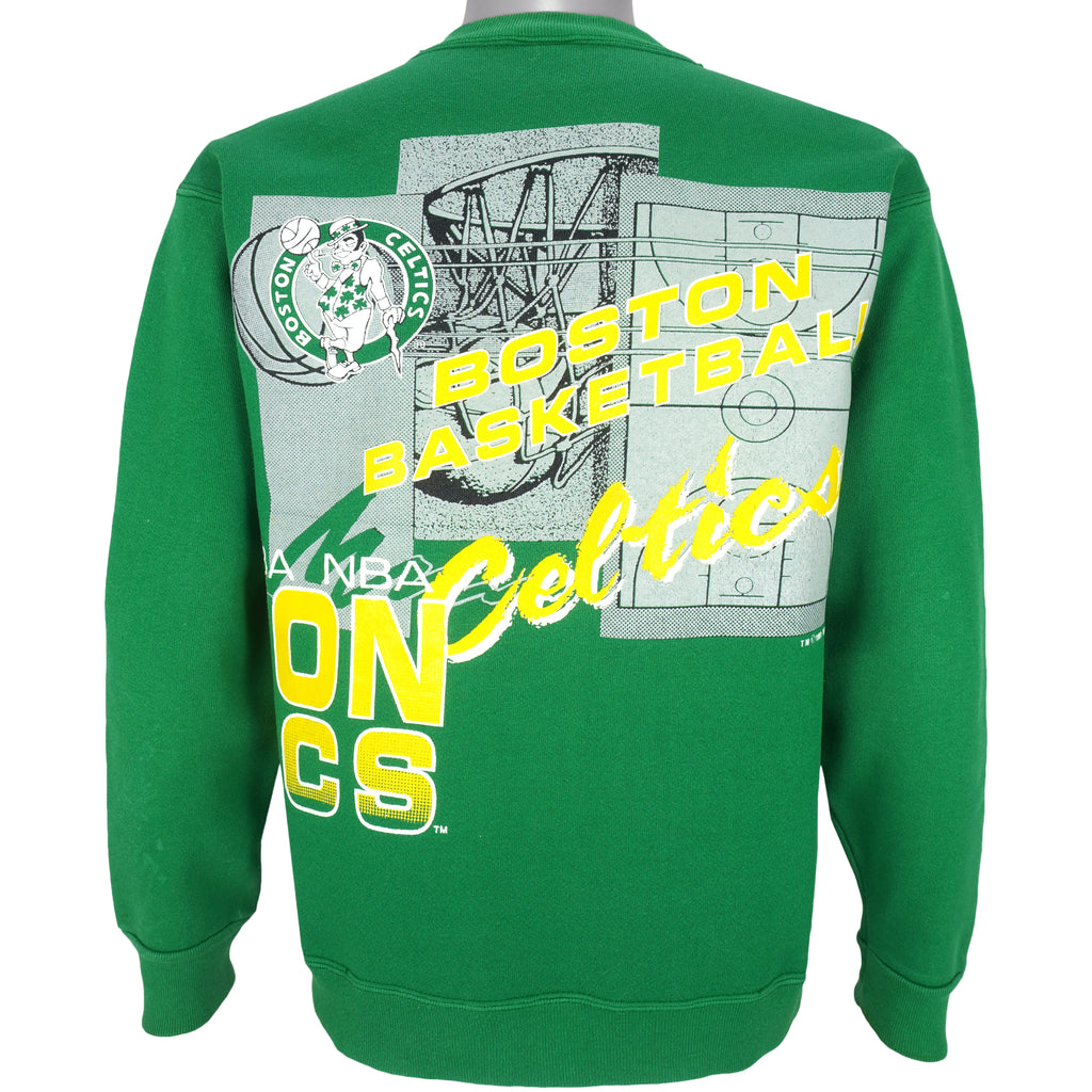 NBA (Tultex) - Boston Celtics Spell-Out Sweatshirt 1990s Large Vintage Retro Basketball