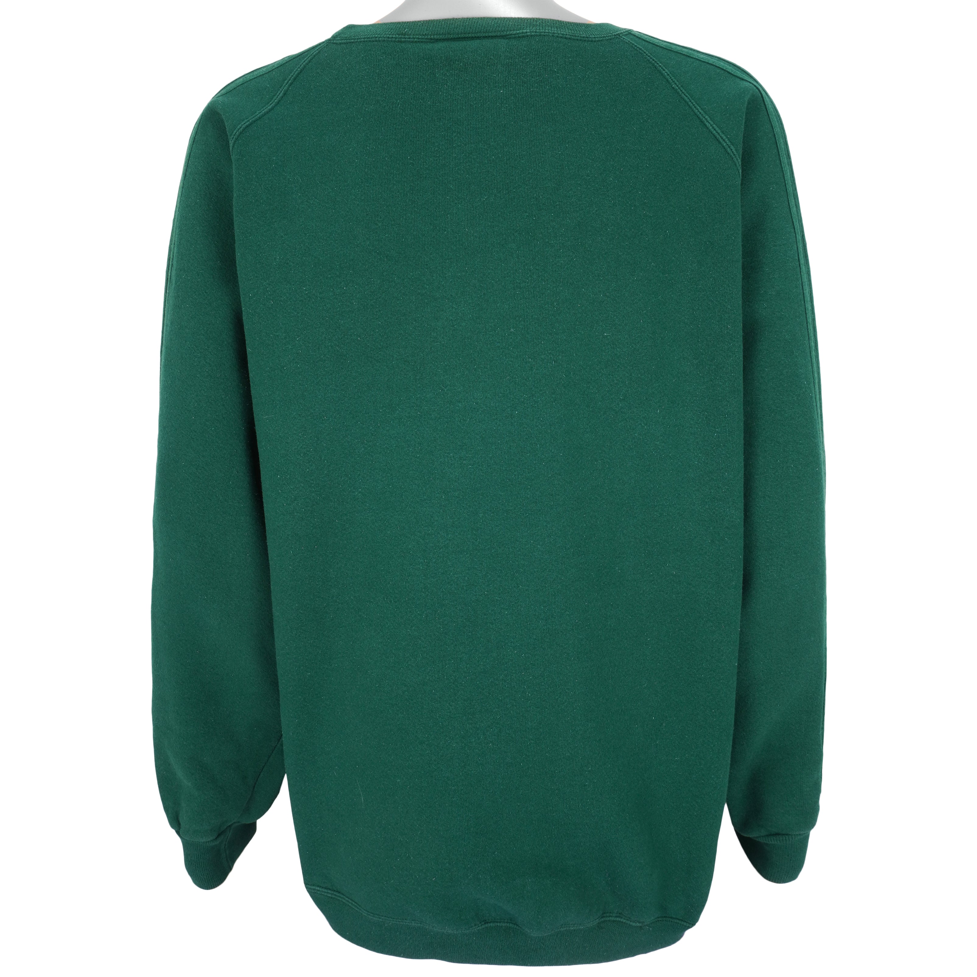 Adidas - Dark Green Spell-Out Crew Neck Sweatshirt 1990s XX-Large Vintage Retro