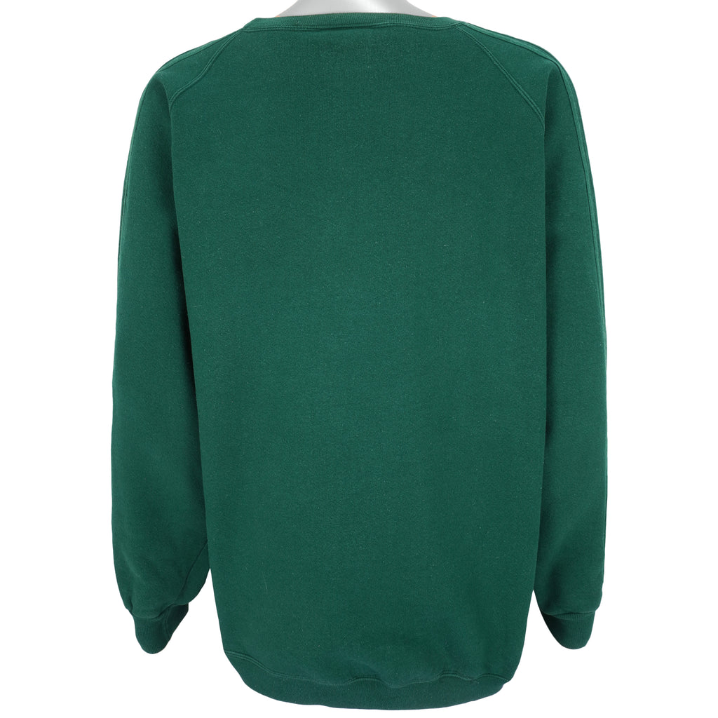 Adidas - Dark Green Spell-Out Crew Neck Sweatshirt 1990s XX-Large Vintage Retro